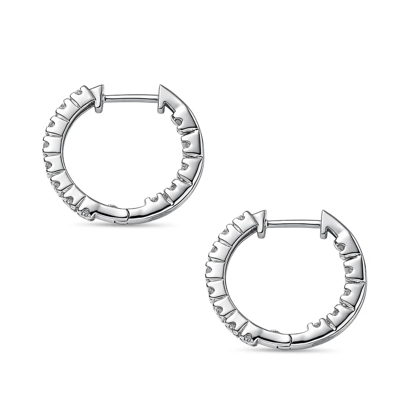 LUXURIANT (8-13 Werktage Lieferzeit) 1 ct. SI-GH Labor Diamant Ohrringe, 925 Silber 750 Gelbgold Vermeil