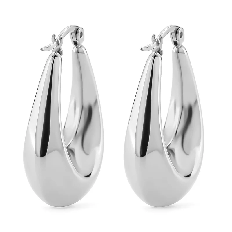 Tropfendesign Ohrringe, 316L Edelstahl Reiner Edelstahl, Silberfarben