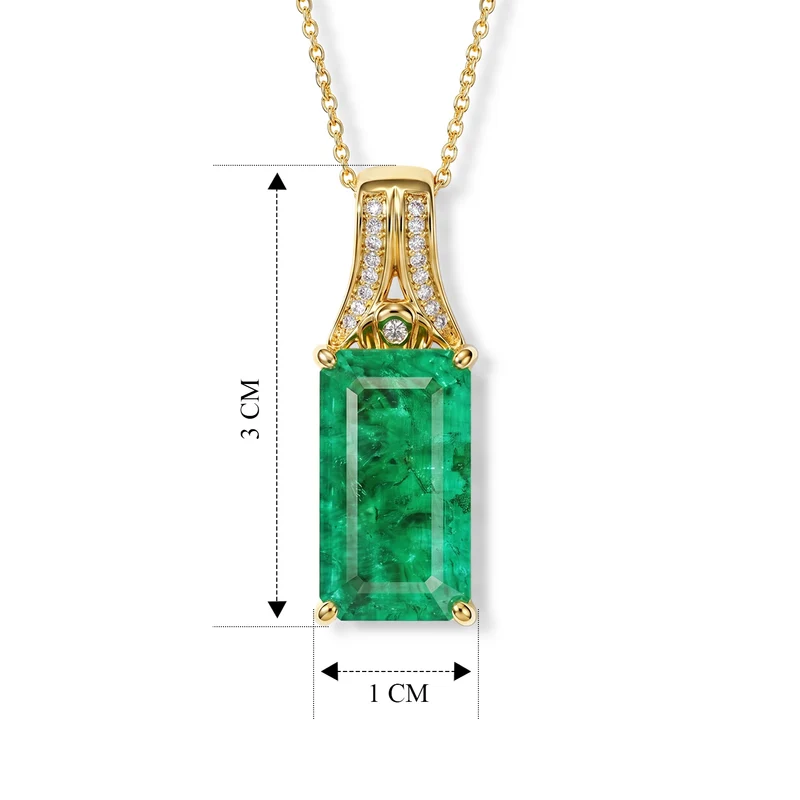 D'Joy Smaragd-Quarz Triplette, Weißer Zirkon Schmuckset ca. 50 cm 925 Silber 750 Gelbgold vermeil ca. 8,80 ct.