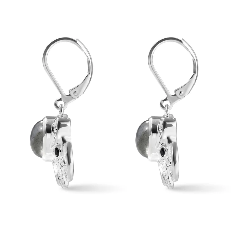EverTrue AAA Labradorit und schwarze Spinell Ohrringe, Bronze - 5,46 ct.