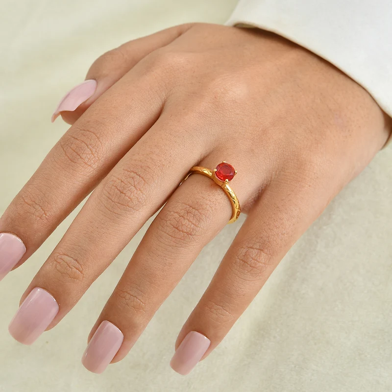 EverTrue Rubin Feuer Triplett Quarz Ringe - 3,21 ct.