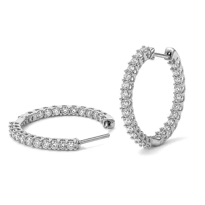 LUXURIANT SGL zertifizierte SI-GH Labor Diamant Ohrringe, 925 Silber 750 Gelbgold Vermeil - 1,50 ct.
