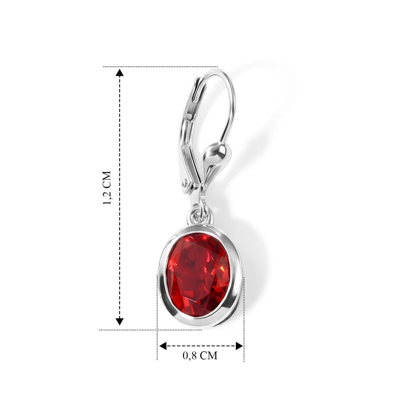 D'Joy Rubin-Feuer-Triplett-Quarz Ohrringe 925 Silber Platiniert ca. 4.37 ct