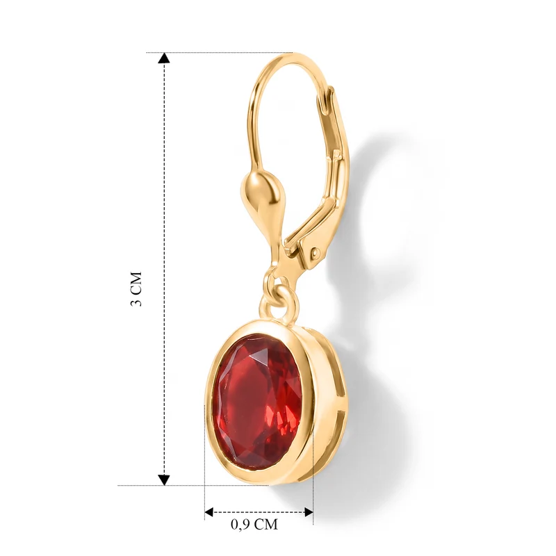 D'Joy Rubin-Feuer-Triplett-Quarz Ohrringe 925 Silber Platiniert ca. 4.37 ct