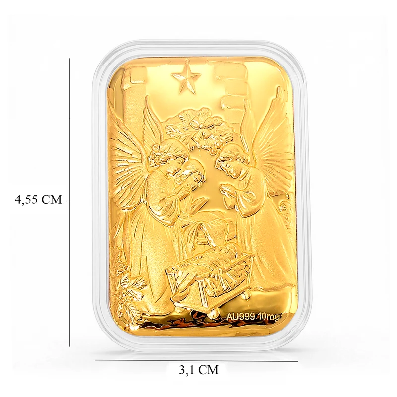 EXKLUSIVES GESCHENK - 999er Goldfolie mit Jesus, ca. 26x40 mm, ca. 10 mg