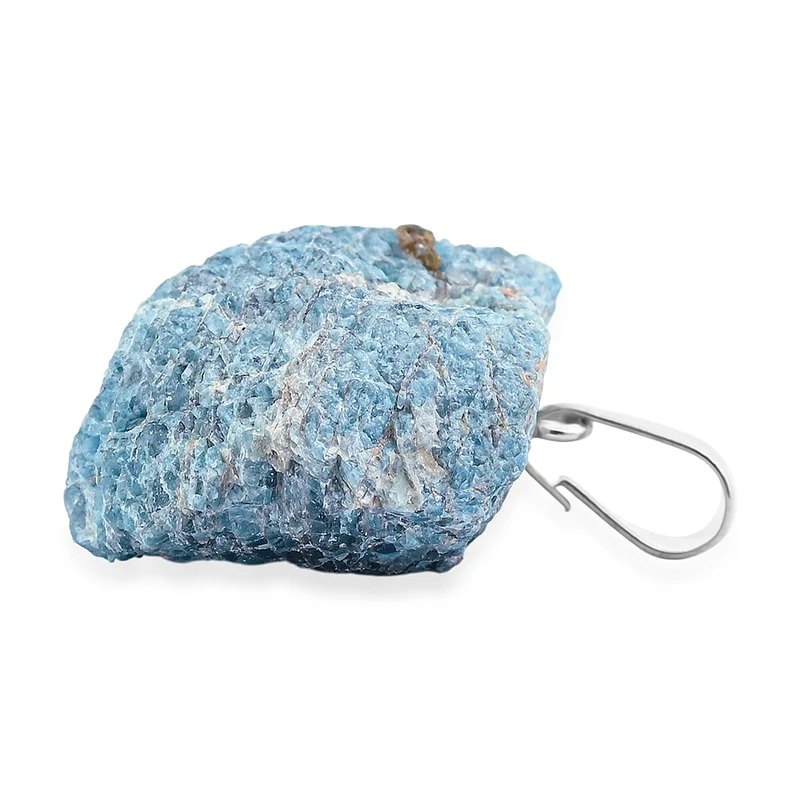 Apatit Anhänger mit Kette, ca. 50 cm Nickelfreies Messing Silber ca. 52.00 ct