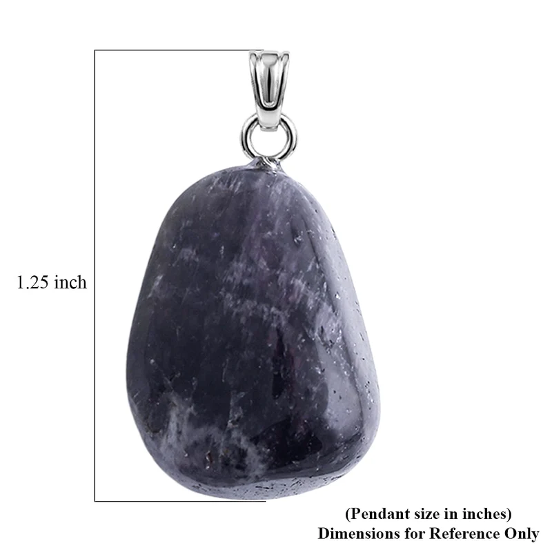 Lepidolith Anhänger mit Kette, ca. 50 cm Nickelfreies Messing Silber ca. 42.00 ct