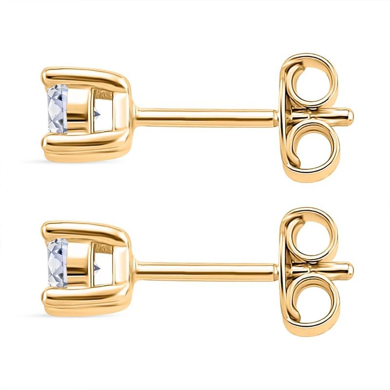 RADIANTA GRA zertifiziert Moissanit (D-VVS) Ohrringe 925 Silber vergoldet ca. 0.48 ct