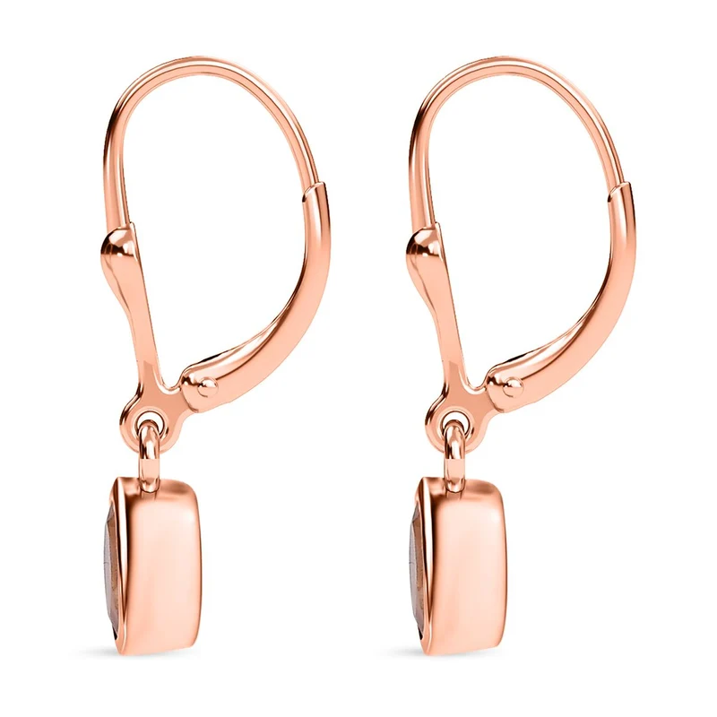AA Morganit Ohrringe 925 Silber 750 Roségold Vermeil ca. 0,91 ct.