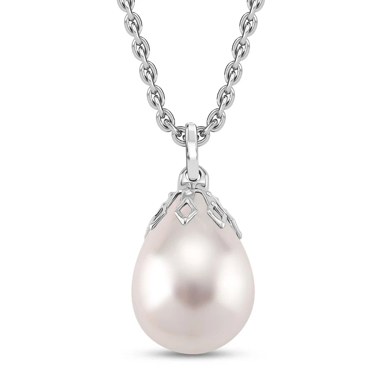 3er Set - Goldene Muschelkernperle Anhänger mit Kette und Ohrringe, Messing und Edelstahl