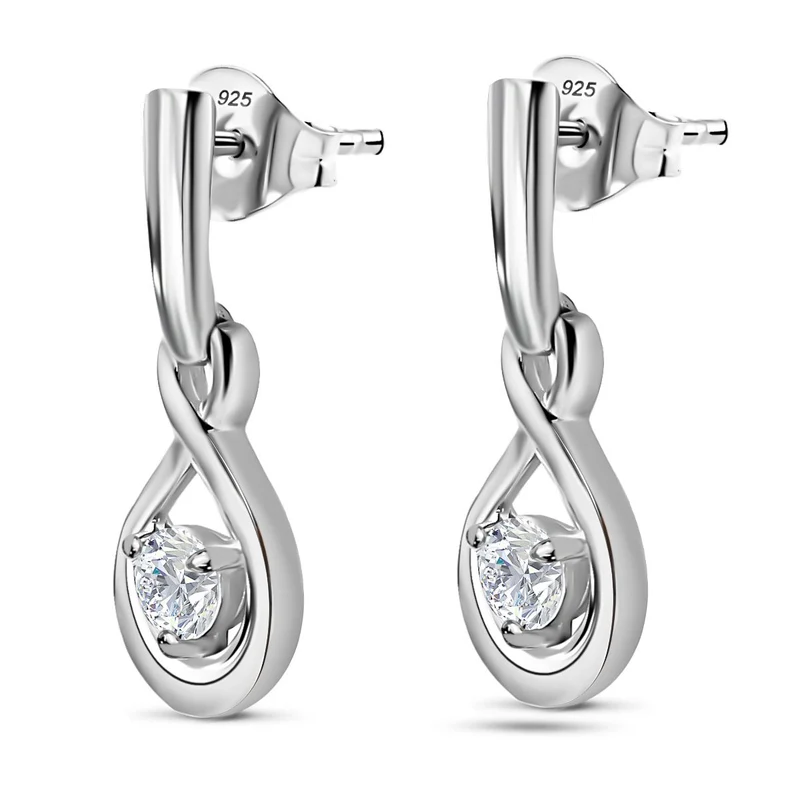 Moissanit Ohrringe, 925 Silber platiniert - 0,46 ct.