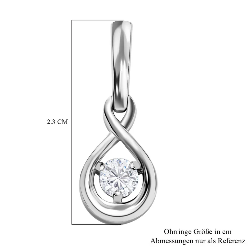 Moissanit Ohrringe, 925 Silber platiniert - 0,46 ct.