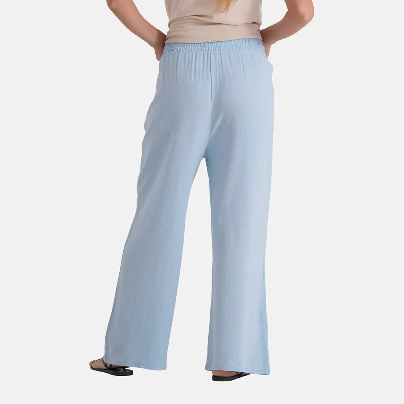 LA MAREY Leinenhose mit Stickerei, 70% Leinen und 30% Baumwolle, EU 40/42, Größe L, Hellblau