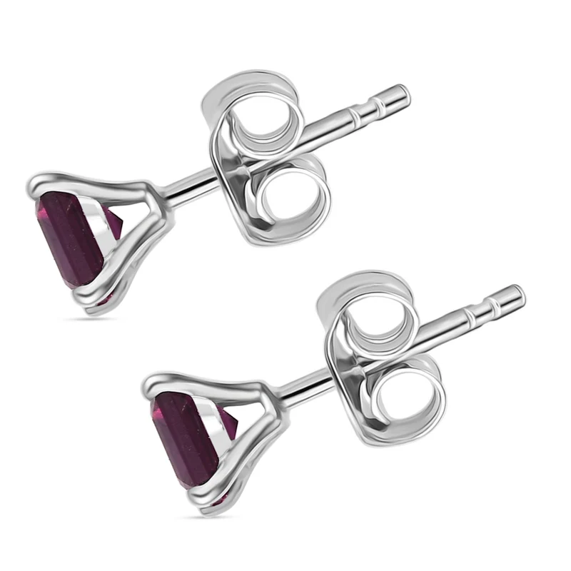 Natürlicher Rhodolith Granat Ohrringe 925 Silber rhodiniert ca. 1.69 ct