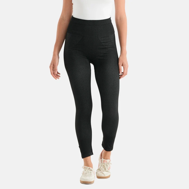 LIVMORE Ferninfrarot-Kompressionsleggings, thermische, figurformende, nahtlose Turmalin-Bambus-Leggings, Einheitsgröße, Schwarz