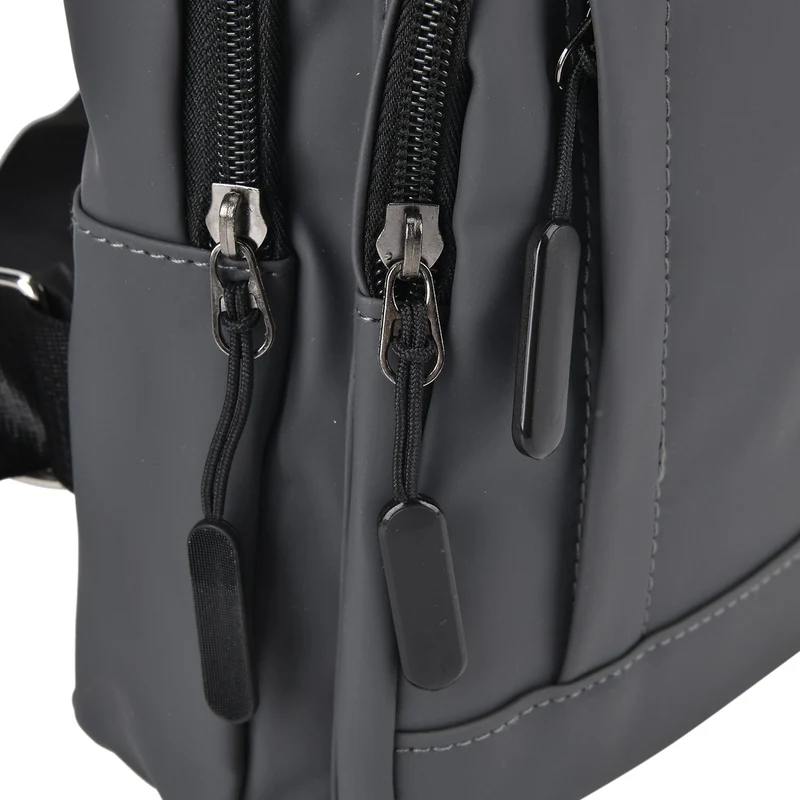 RFID Nylon-Slingbag mit Kopfhöreröffnung, 17x8x30,5 cm, Maße: 17x8x30,5 cm, Blau