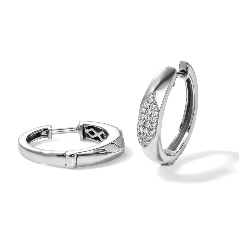 D'Joy blaue Diamant Ohrringe, 925 Silber rhodiniert - 0,23 ct.