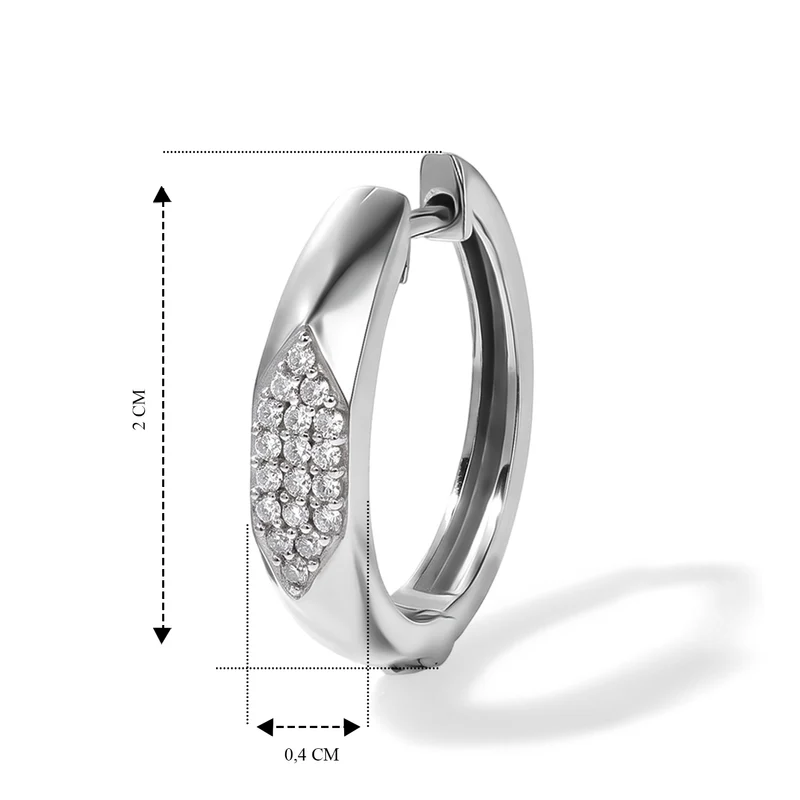 D'Joy blaue Diamant Ohrringe, 925 Silber rhodiniert - 0,23 ct.