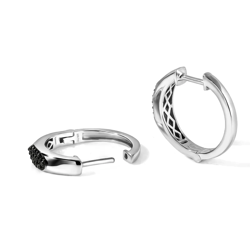 D'Joy blaue Diamant Ohrringe, 925 Silber rhodiniert - 0,23 ct.