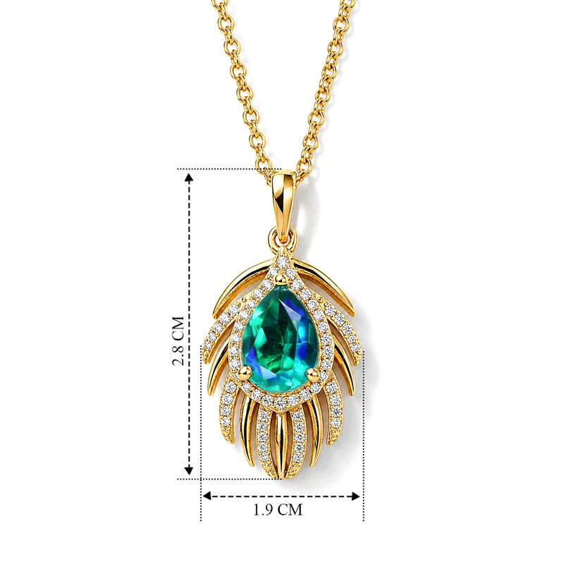 EVER TRUE Pfau Quarz Triplette, Weißer Zirkon Schmuckset ca. 50 cm ca. 2,56 ct.
