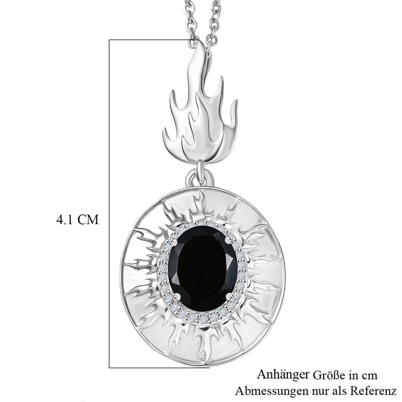 EVER TRUE AA Natürlich Schwarzer Obsidian, Weißer Zirkon Schmuckset ca. 50 cm ca. 2.32 ct