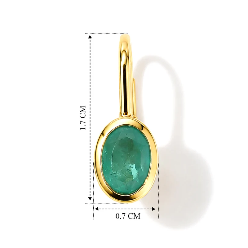 D'Joy Smaragd-Quarz Triplette Ohrringe 925 Silber Gold ca. 2.03 ct