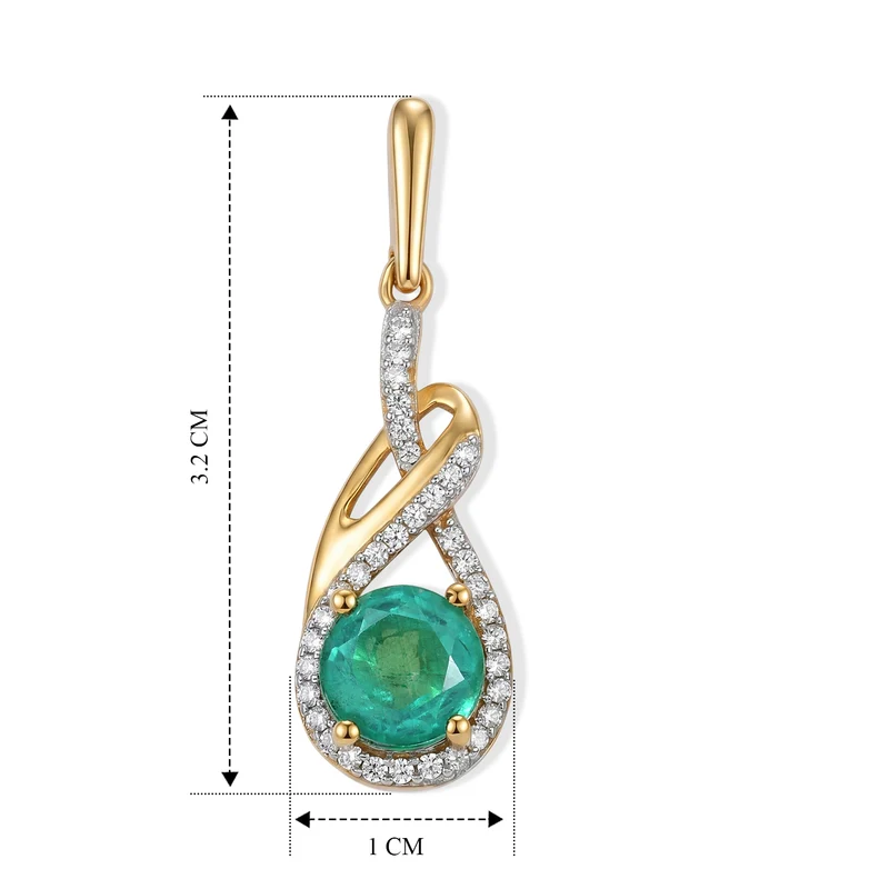 D'Joy Smaragd-Quarz Triplette, Weißer Zirkon Ohrringe 925 Silber 750 Gelbgold vermeil ca. 3.74 ct