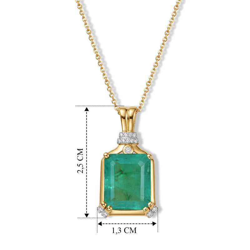 D'Joy Smaragd-Quarz Triplette, Weißer Zirkon Schmuckset ca. 50 cm 925 Silber Gold ca. 6,68 ct.