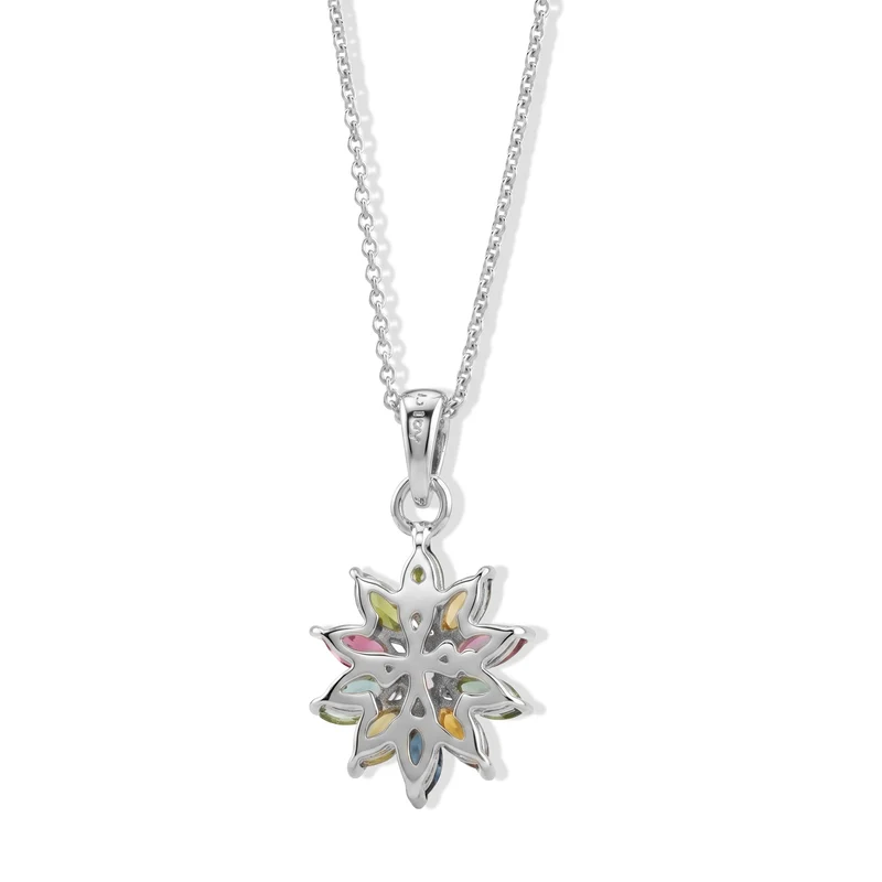 D'Joy AA Mehrfarbig-Turmalin Schmuckset ca. 50 cm 925 Silber Vergoldet ca. 0,85 ct.
