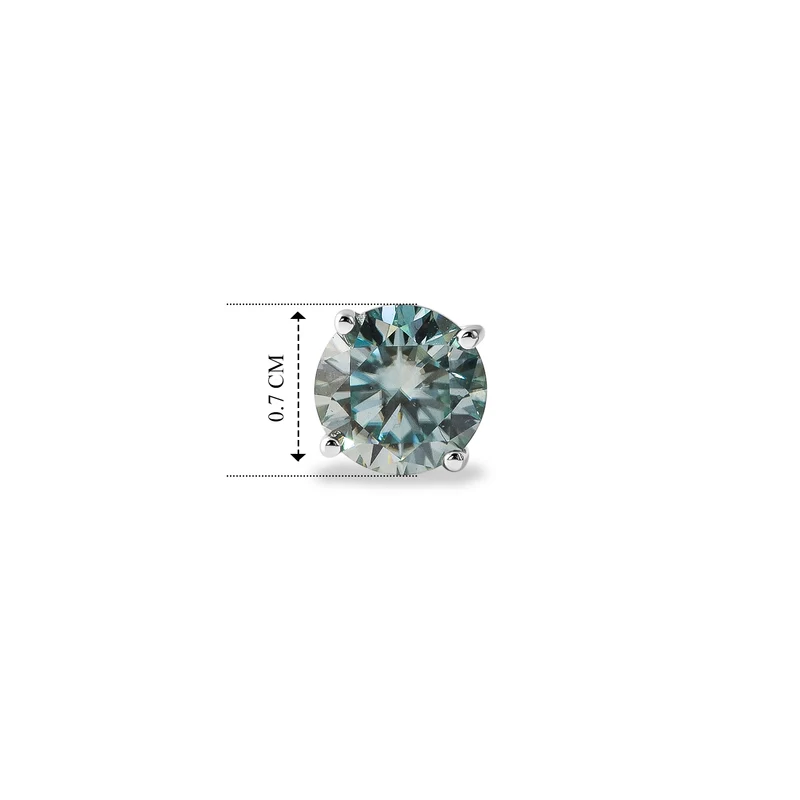 D'Joy Paraiba Moissanit Solitär Ohrringe, 925 Silber rhodiniert - 1,90 ct.