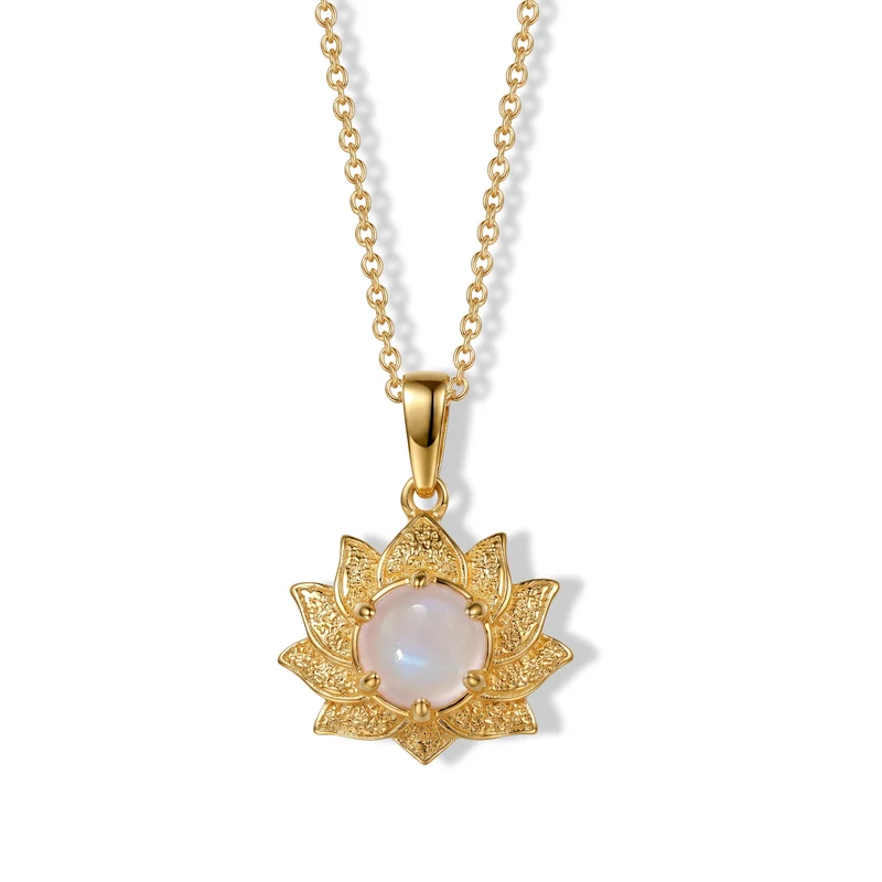 EVER TRUE Regenbogen Mondstein Anhänger mit Kette, ca. 50 cm ca. 2.22 ct