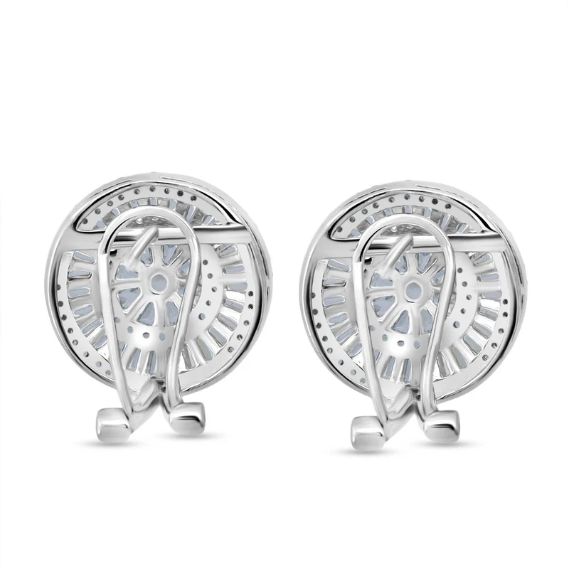 Lustro Stella Weißer Zirkonia Ohrringe 925 Silber rhodiniert