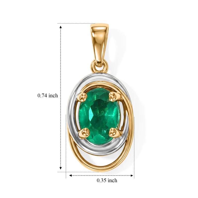 D'Joy Smaragd-Quarz Triplette Ohrringe 925 Silber Platiniert und vergoldet ca. 1.69 ct