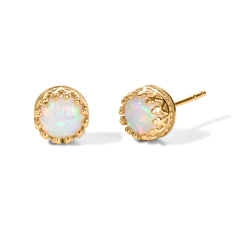 D'Joy AA Natürlicher, äthiopischer Welo Opal Ohrringe 925 Silber 750 Vergoldet ca. 1.23 ct