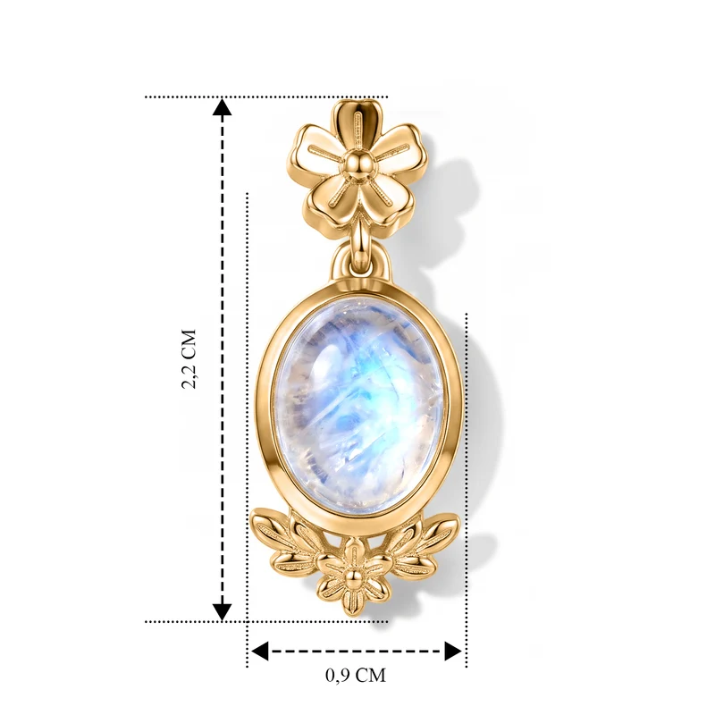 EVER TRUE Regenbogen Mondstein Ohrringe 950 Kupfer ca. 4.30 ct