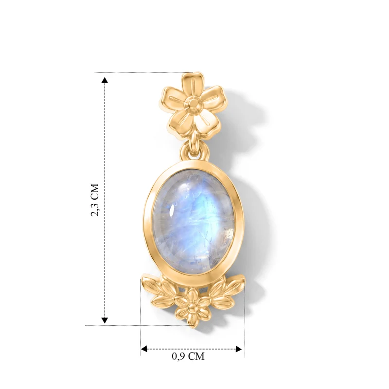 EVER TRUE Regenbogen Mondstein Ohrringe 950 Kupfer ca. 3,98 ct.