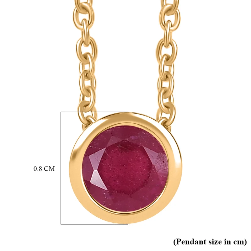 D'Joy Afrikanischer Rubin (Fissure gefüllt) Schmuckset ca. 50 cm 925 Silber platiniert und Edelstahl platiniert ca. 1.29 ct