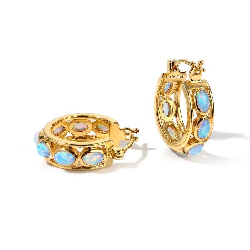 EVER TRUE AA Natürlicher, äthiopischer Welo Opal Ohrringe 950 Kupfer ca. 2.44 ct