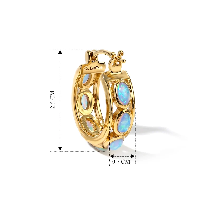 EVER TRUE AA Natürlicher, äthiopischer Welo Opal Ohrringe 950 Kupfer ca. 2.44 ct