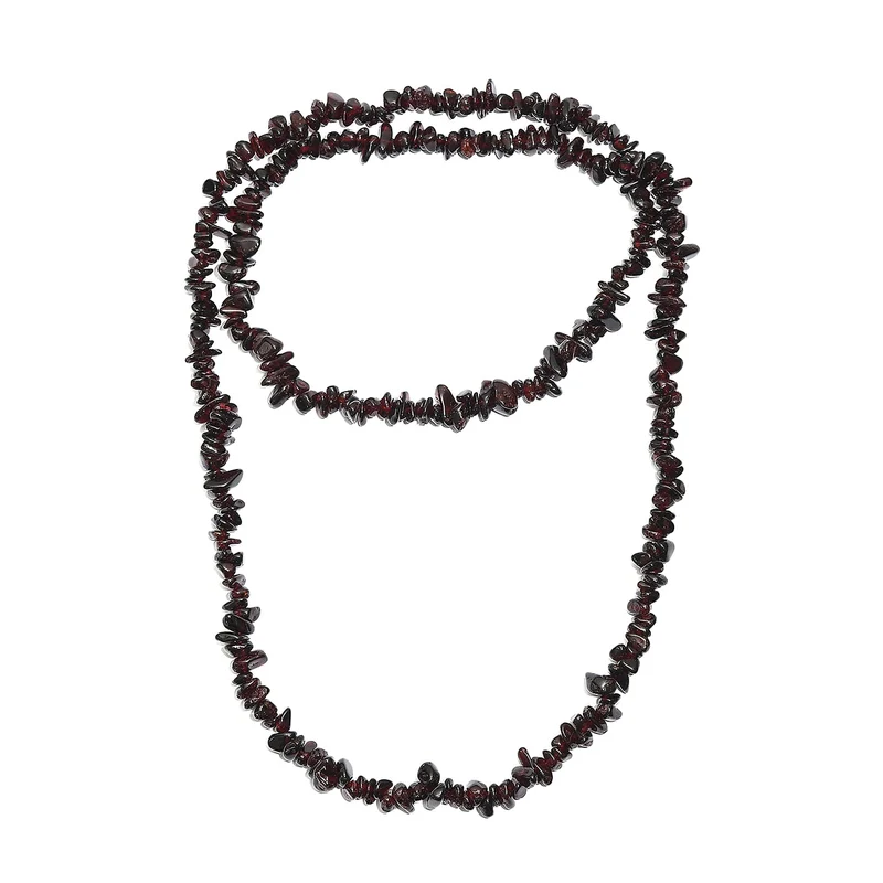 5er set - Multi-Edelstein Halsketten 76 cm mit Amethyst, Granat, Citrin, Sonnenstein ca. 1352.00 ct