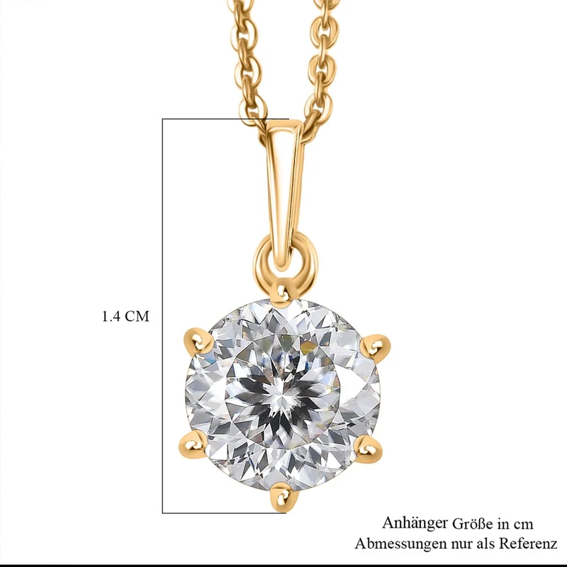 D'Joy 161 Facettiert Moissanit Schmuckset ca. 50 cm 925 Silber 750 Gelbgold Vermeil ca. 1.38 ct