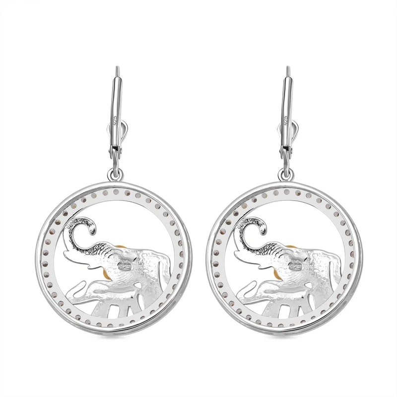 Lustro Stella Weißer Zirkonia Ohrringe 925 Silber rhodiniert