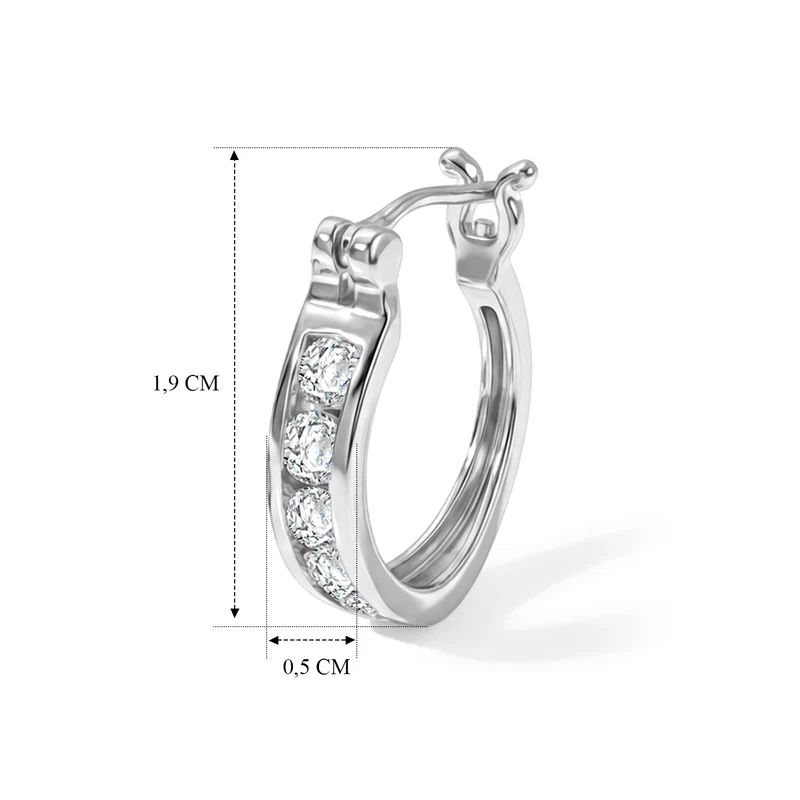 EverTrue weiße Zirkon Ohrringe, 950 Kupfer mit Gelbgold E-Beschichtung - 2,10 ct.
