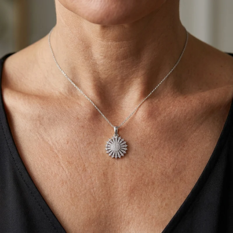LUXURIANT DIAMOND - Lab Grown Diamant SGL zertifiziert SI-GH Schmuckset ca. 50 cm 925 Silber Rhodiniert ca. 0,53 ct.