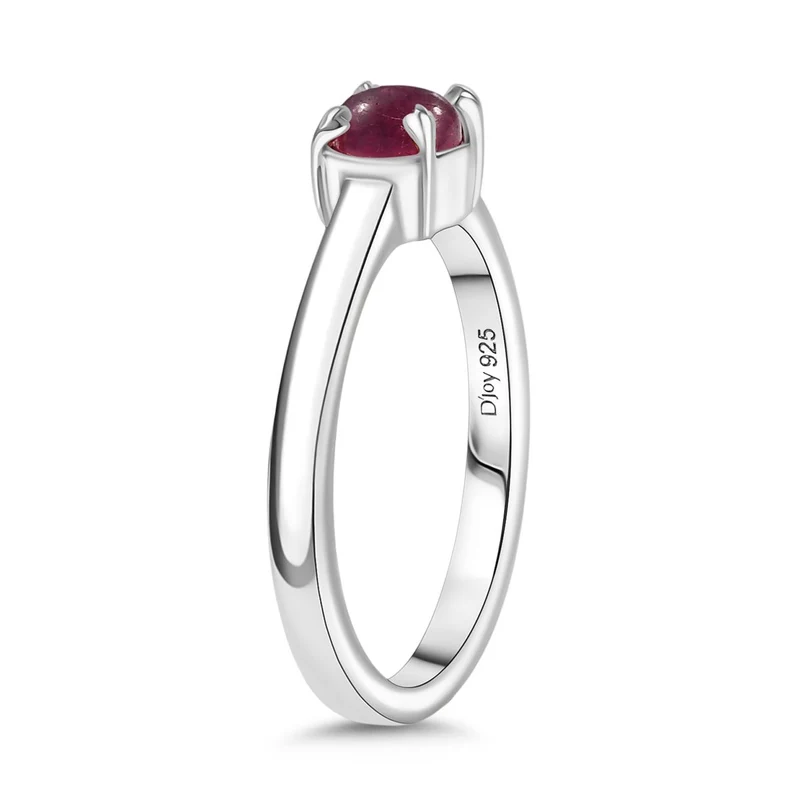 3er Set - D joy Afrikanischer Rubin (Fissure gefüllt) Ring, Ohrringe und Anhänger, 925 Silber rhodiniert (Größe 21.00) ca. 2,54 ct.