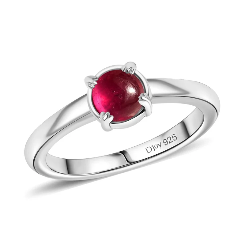 3er Set - D joy Afrikanischer Rubin (Fissure gefüllt) Ring, Ohrringe und Anhänger, 925 Silber rhodiniert (Größe 21.00) ca. 2,54 ct.