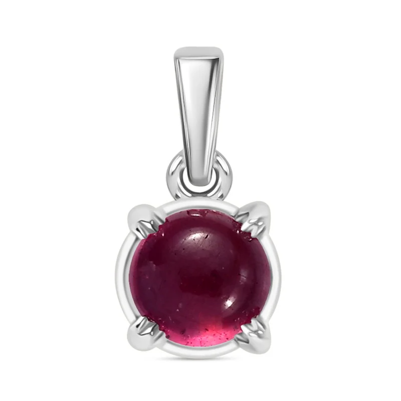 3er Set - D joy Afrikanischer Rubin (Fissure gefüllt) Ring, Ohrringe und Anhänger, 925 Silber rhodiniert (Größe 21.00) ca. 2,54 ct.