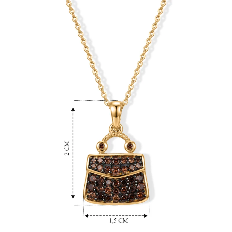 D'Joy Weißer Diamant (IR) Anhänger mit Kette, ca. 50 cm 925 Silber Rhodiniert ca. 0.50 ct