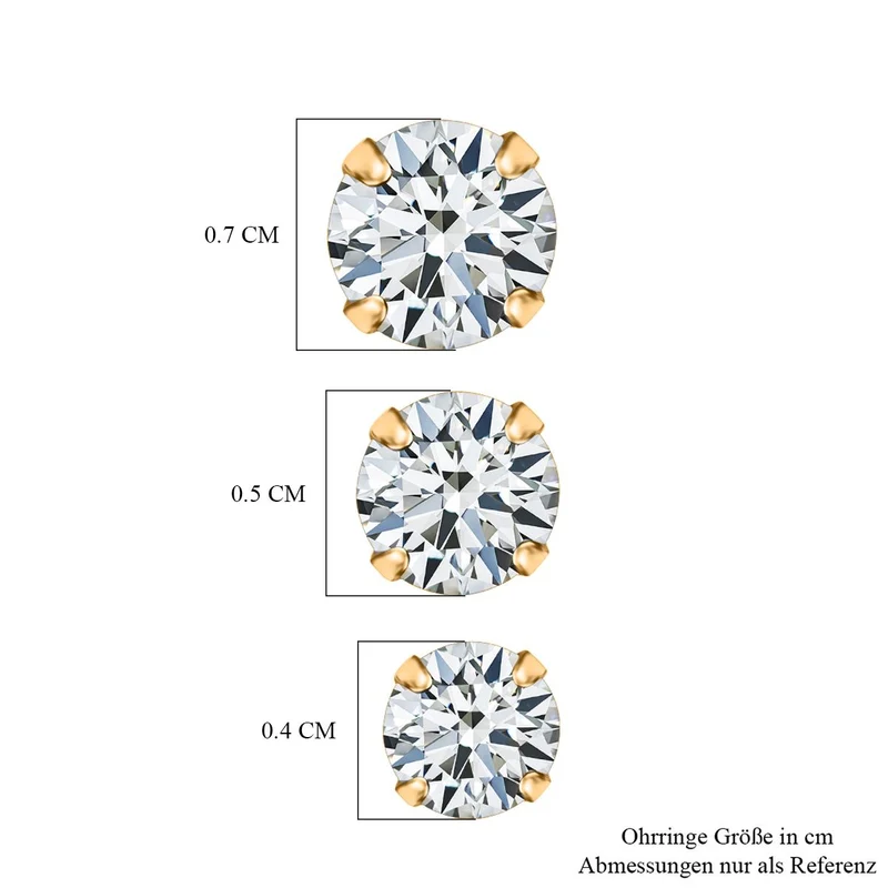 Lustro Stella AA Weißer Zirkonia Schmuckset 925 Silber vergoldet