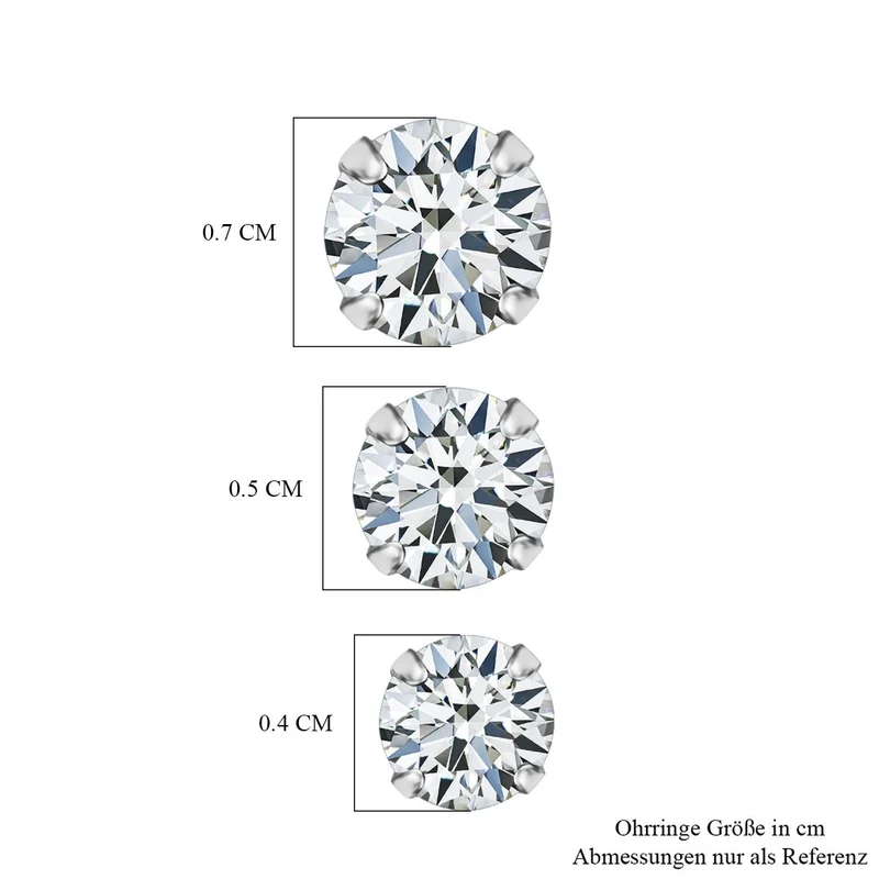Lustro Stella AA Weißer Zirkonia Schmuckset 925 Silber vergoldet